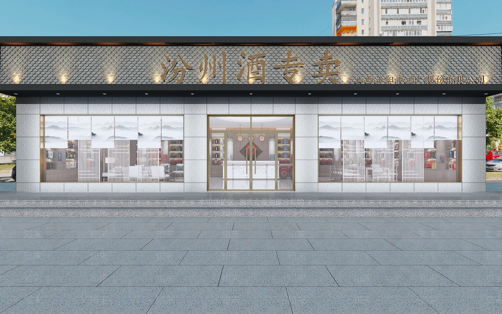 新中式白酒专卖店3D模型下载【ID:1134435247】