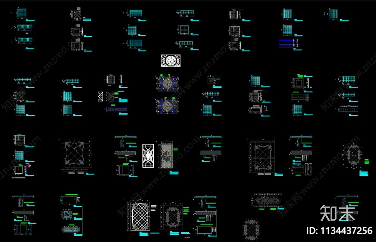 地面拼花cad施工图下载【ID:1134437256】
