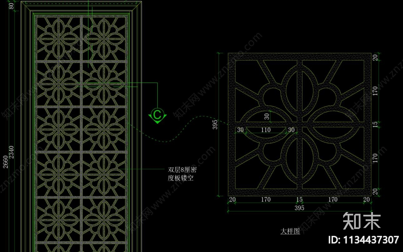 CAD屏风隔断cad施工图下载【ID:1134437307】