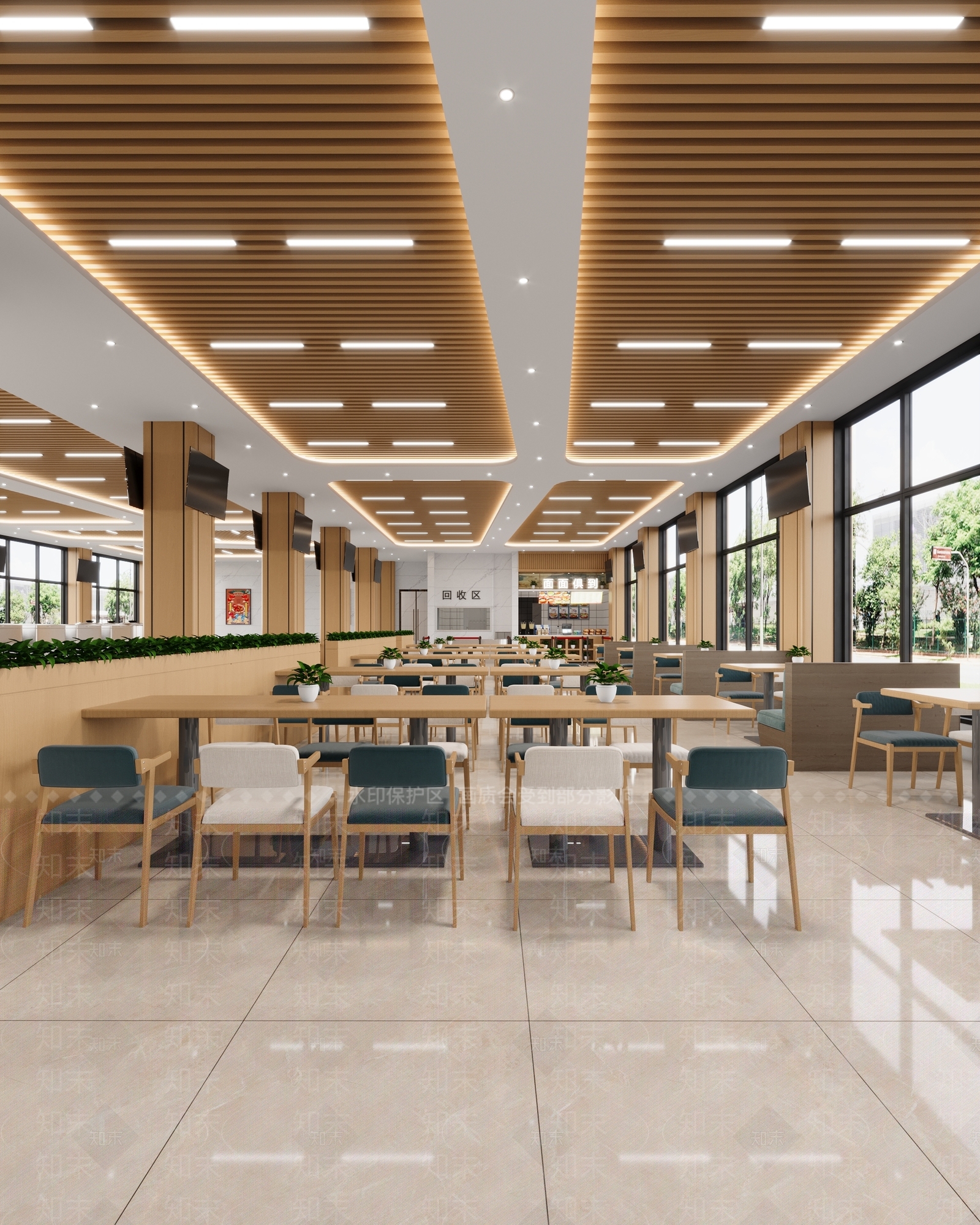 现代食堂3D模型下载【ID:1134440662】