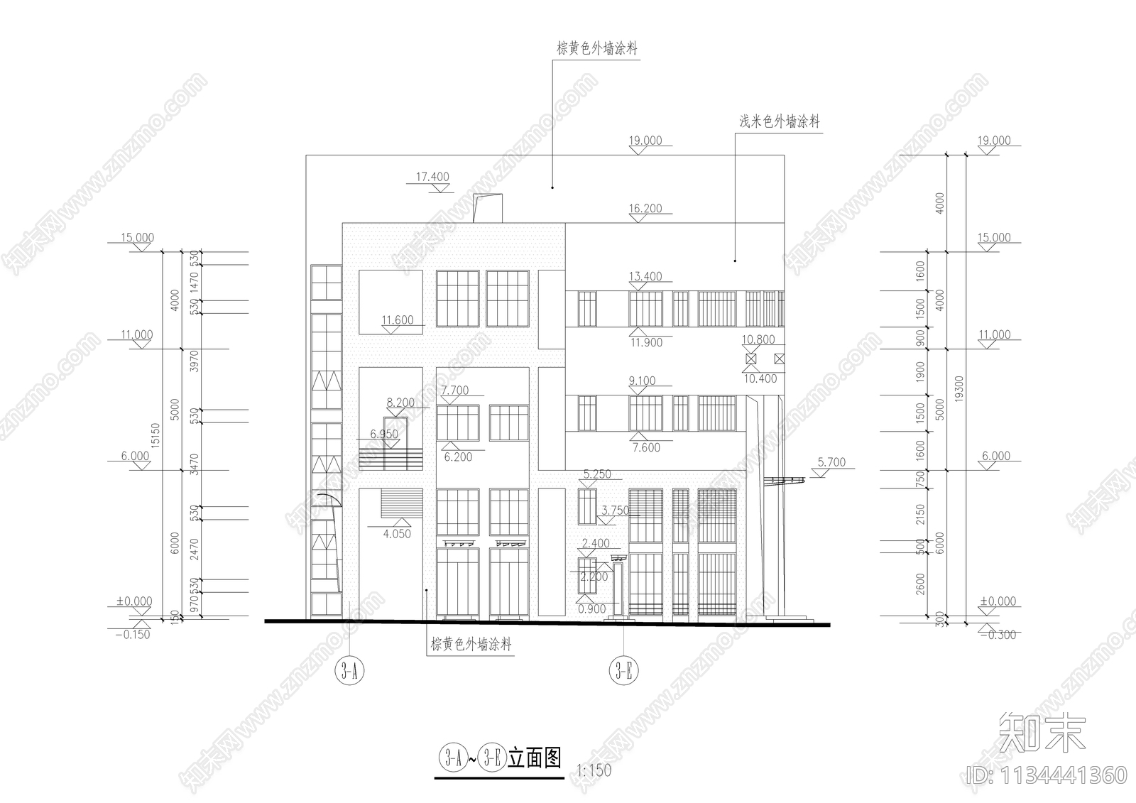 会所外装修图cad施工图下载【ID:1134441360】