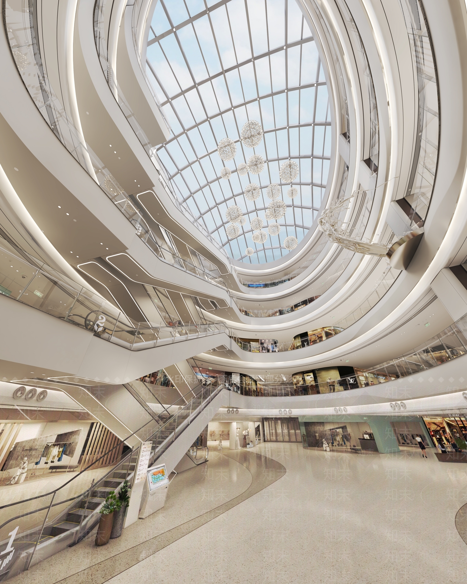 现代商场中庭3D模型下载【ID:1134443020】