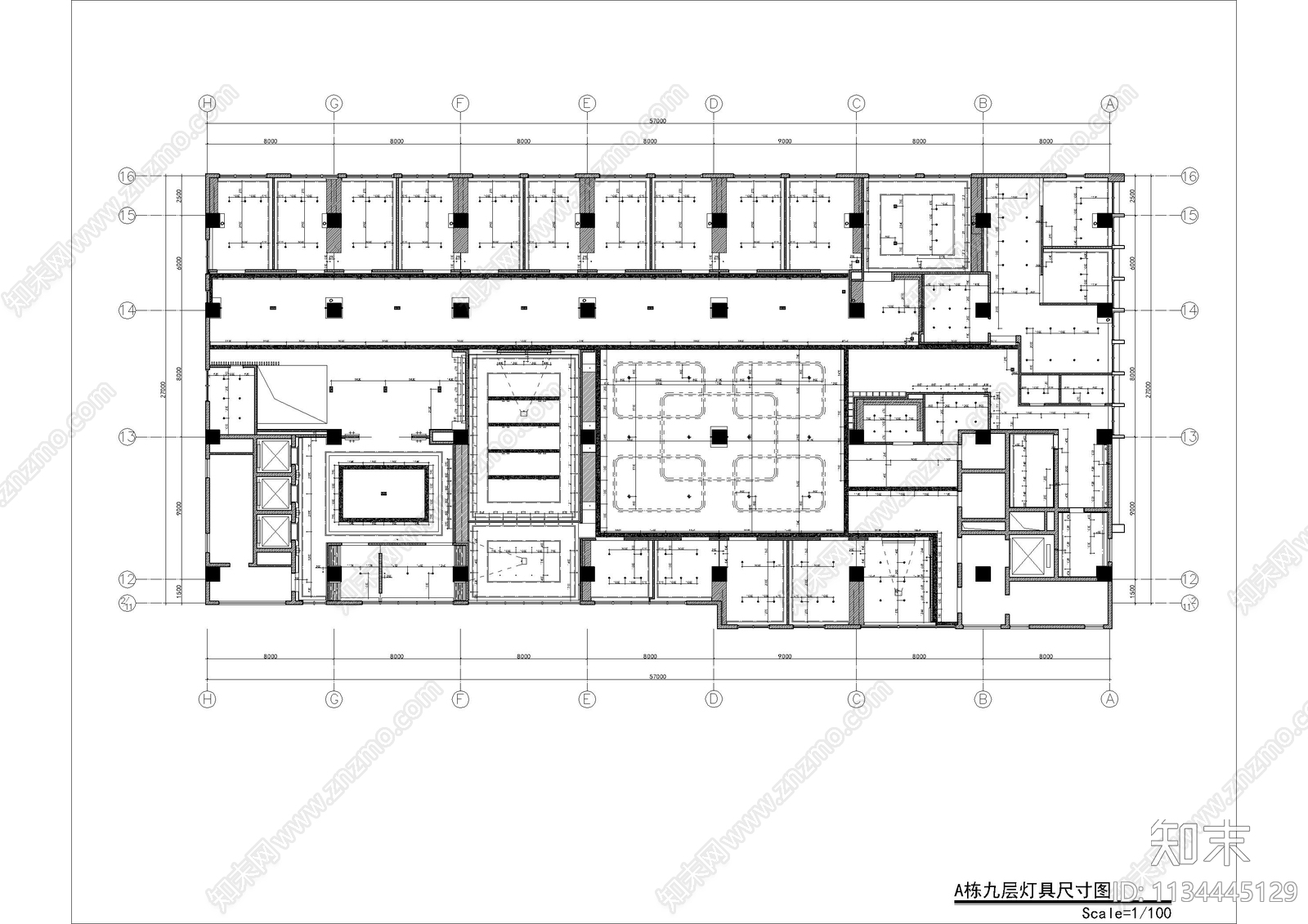 办公室全套cad施工图下载【ID:1134445129】