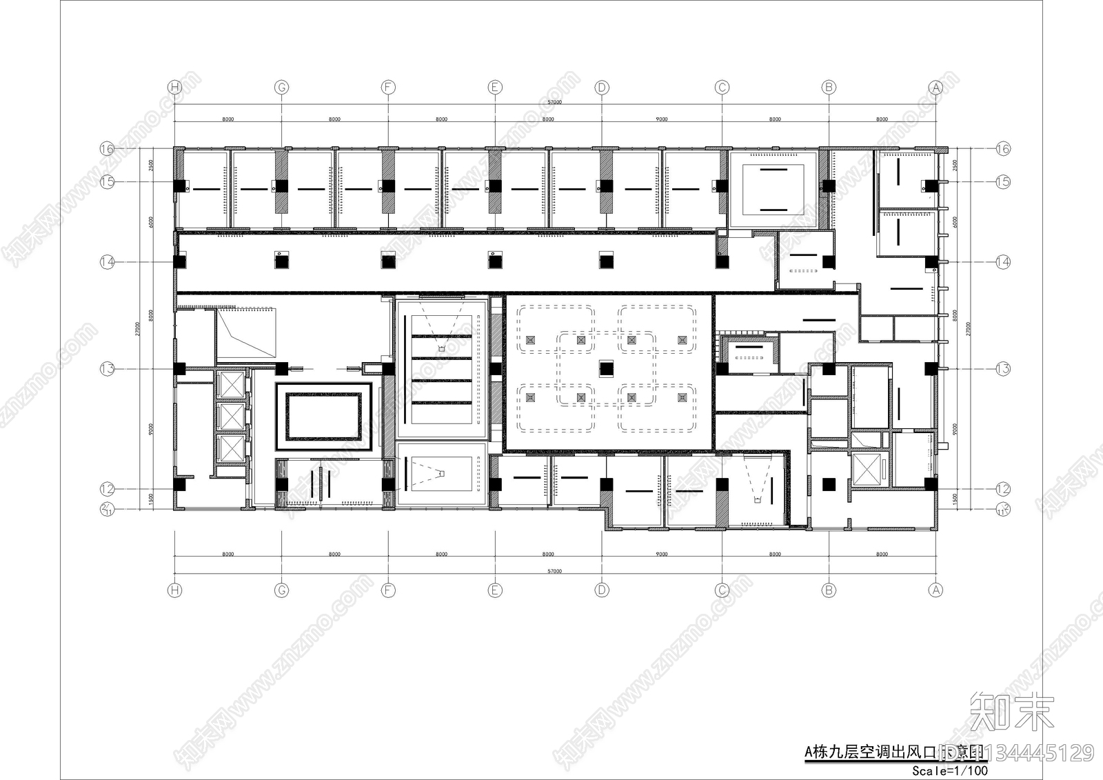 办公室全套cad施工图下载【ID:1134445129】
