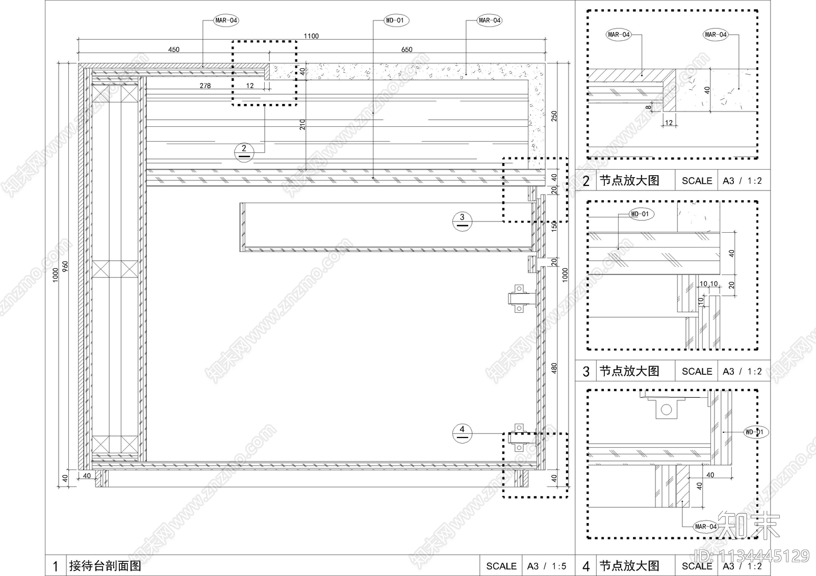 办公室全套cad施工图下载【ID:1134445129】