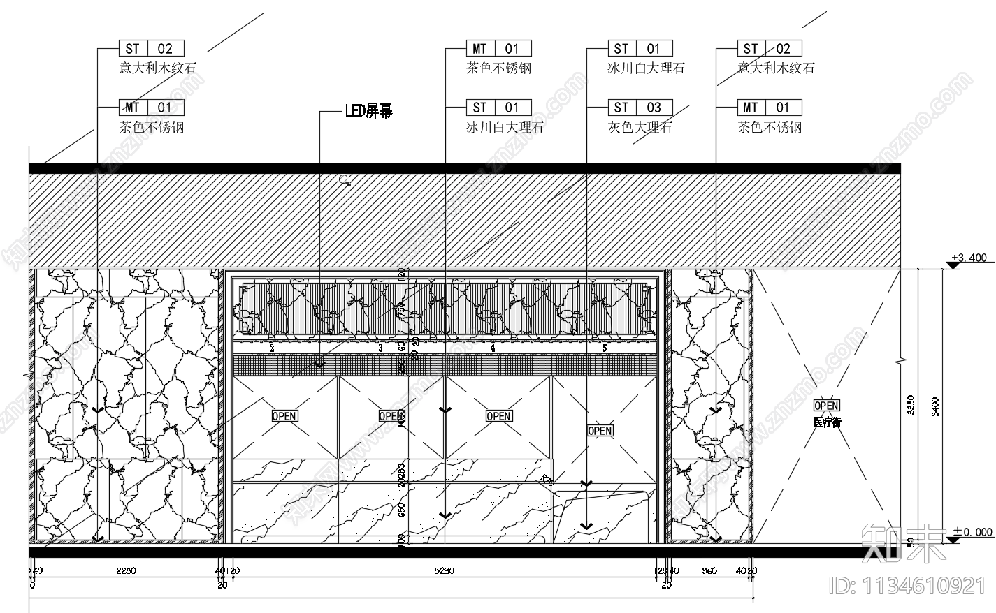 某县区中医院门诊楼装饰cad施工图下载【ID:1134610921】