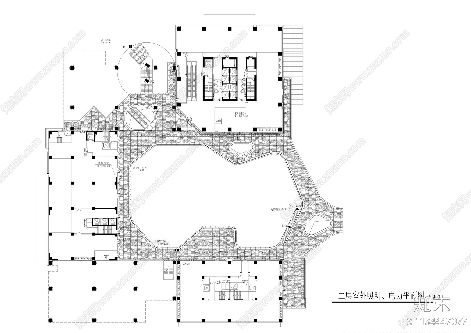 超大型航天酒店室外景观cad施工图下载【ID:1134447077】