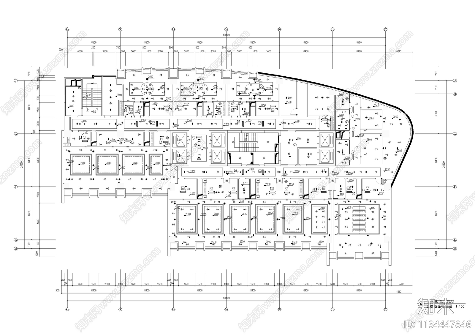 大酒店全套cad施工图下载【ID:1134447846】