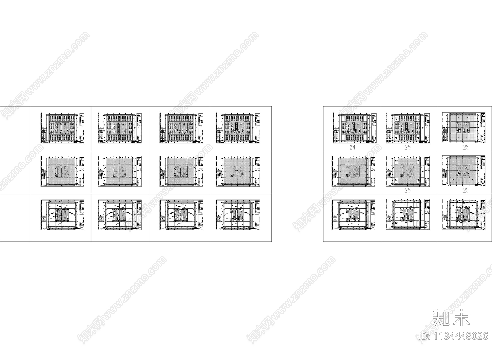 大厦电梯厅cad施工图下载【ID:1134448026】