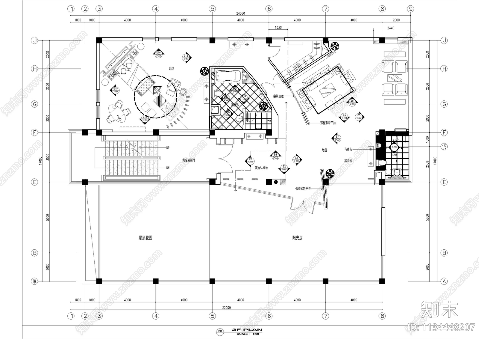 大型办公楼办公室cad施工图下载【ID:1134448207】