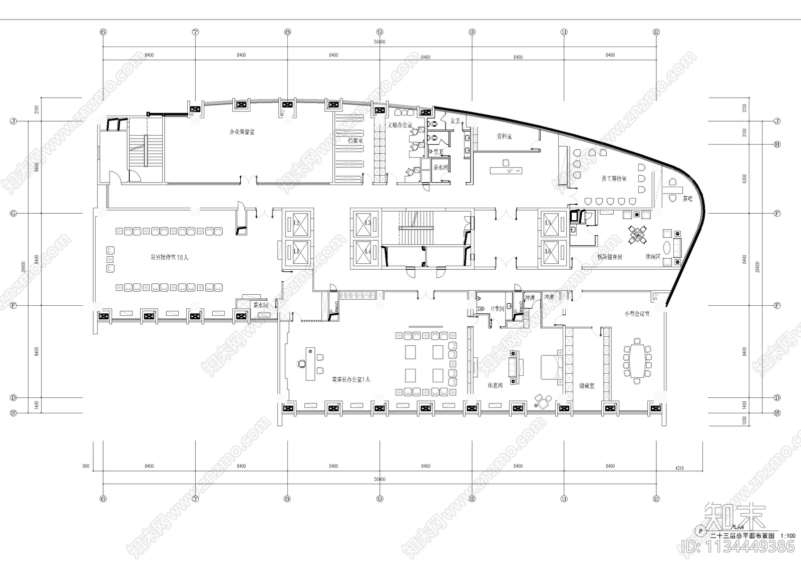 办公室cad施工图下载【ID:1134449386】