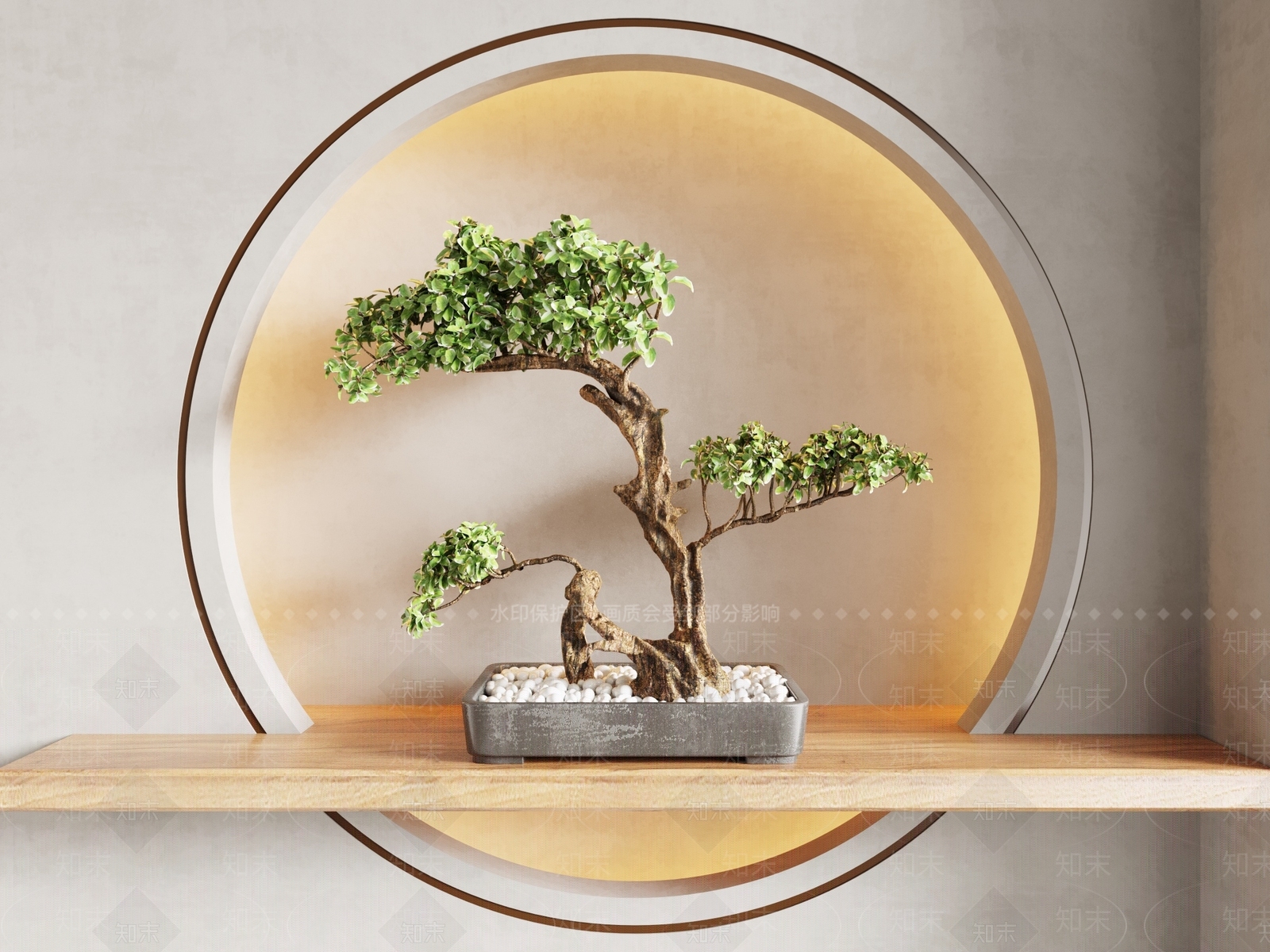 新中式盆景3D模型下载【ID:1134449670】