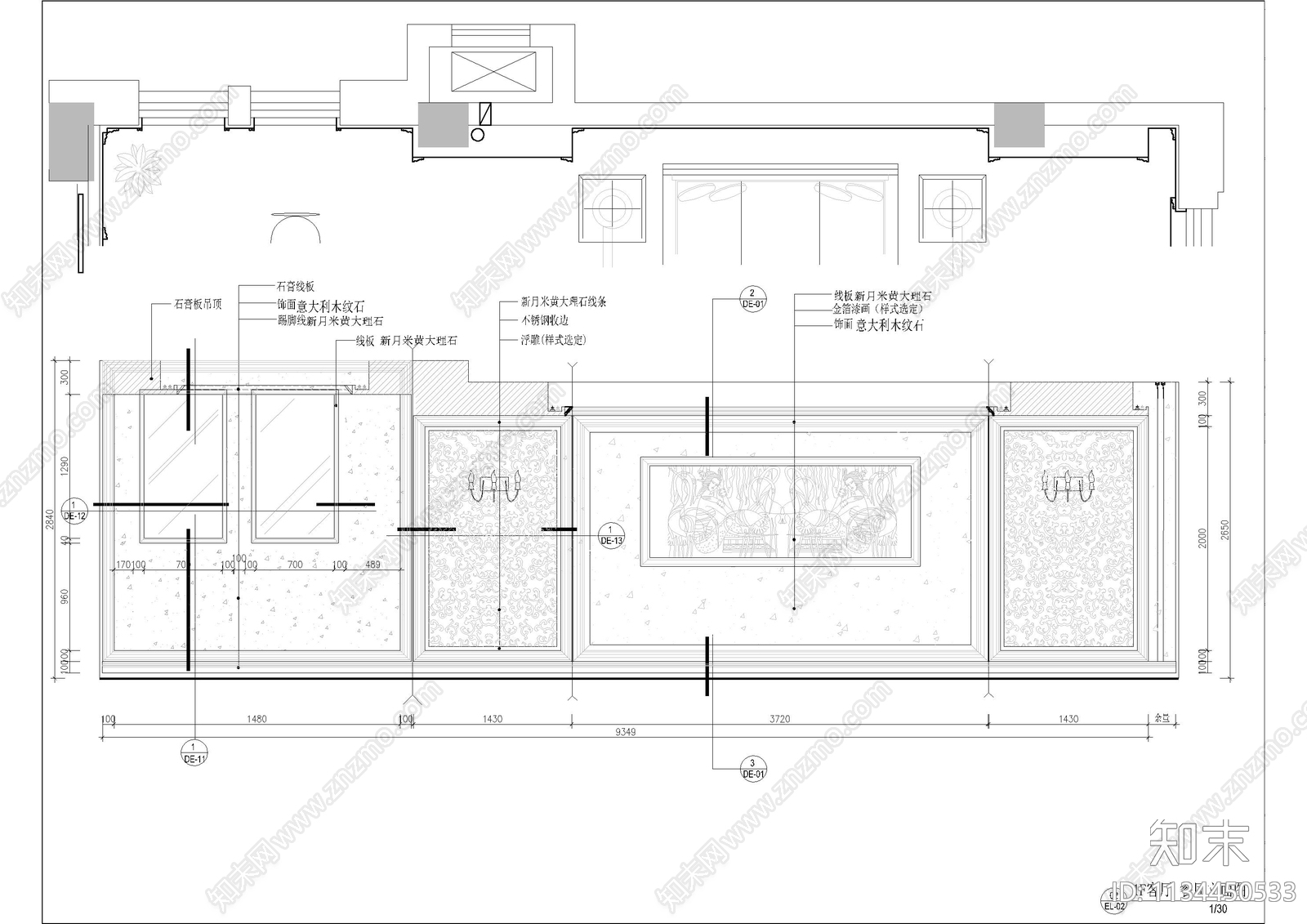 福州红裕新古典样板房cad施工图下载【ID:1134450533】