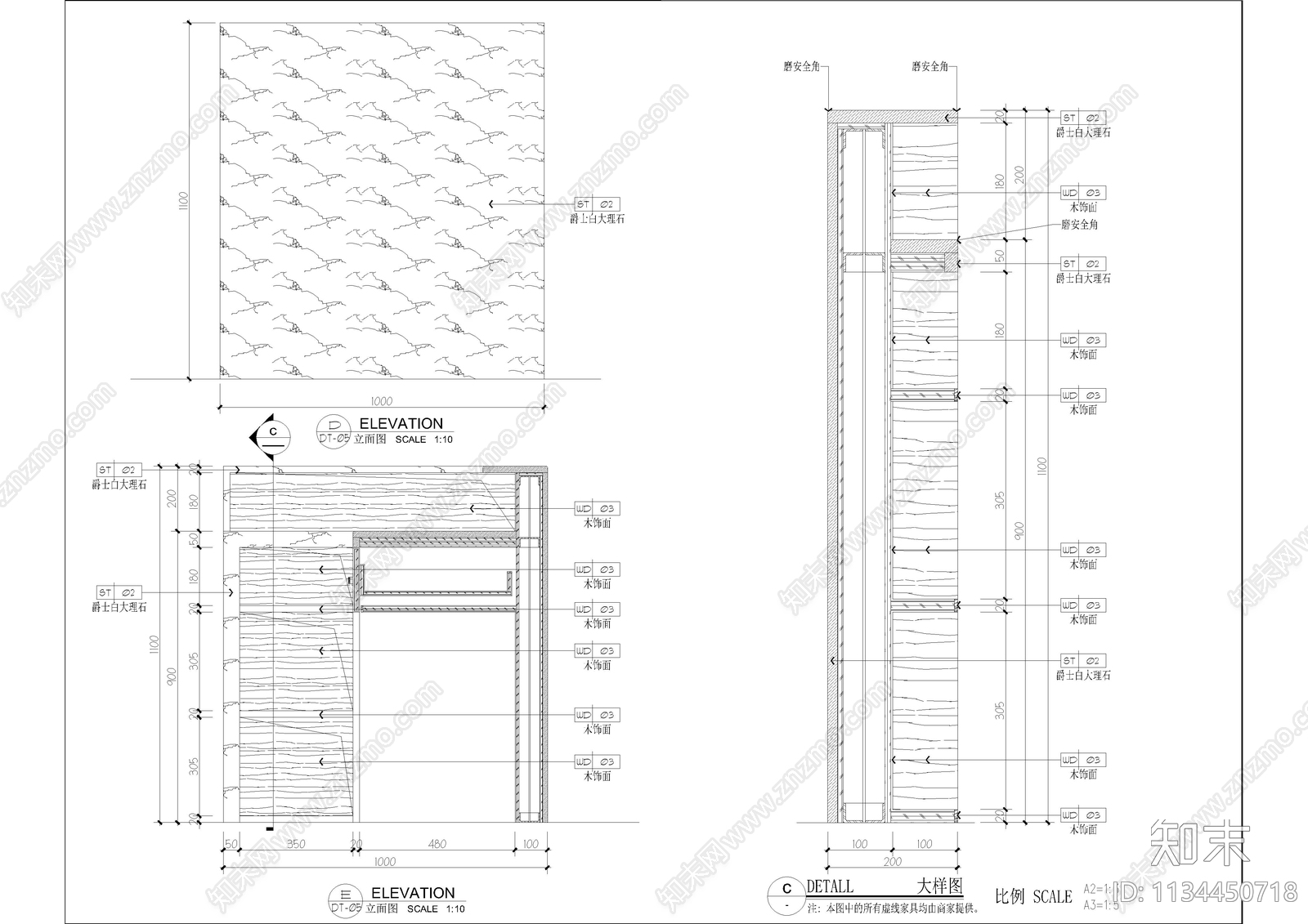 钢琴房全套cad施工图下载【ID:1134450718】