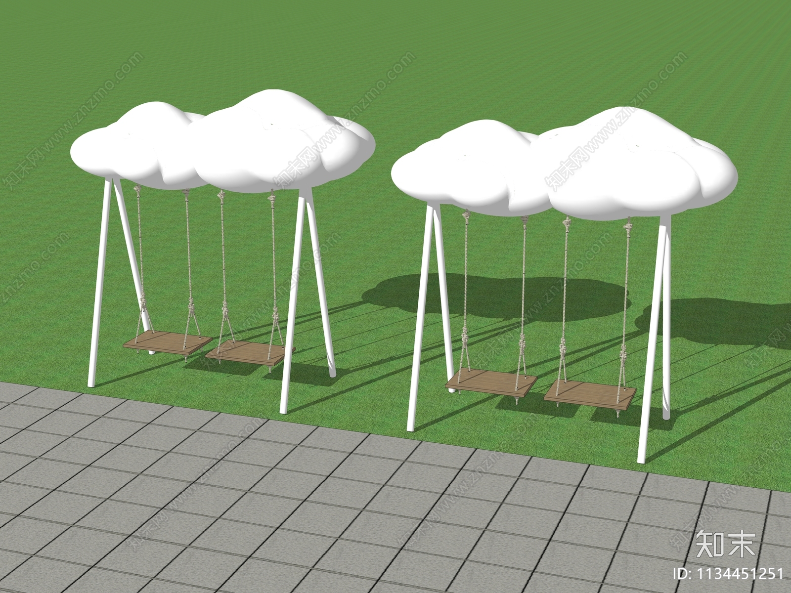 现代云朵秋千SU模型下载【ID:1134451251】