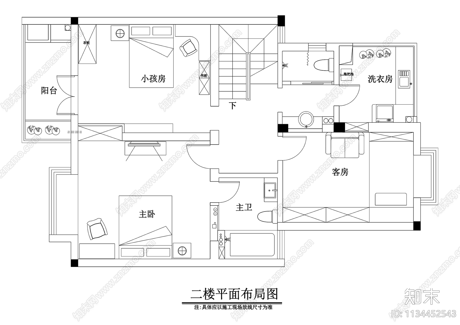 花恋家装装修图cad施工图下载【ID:1134452543】