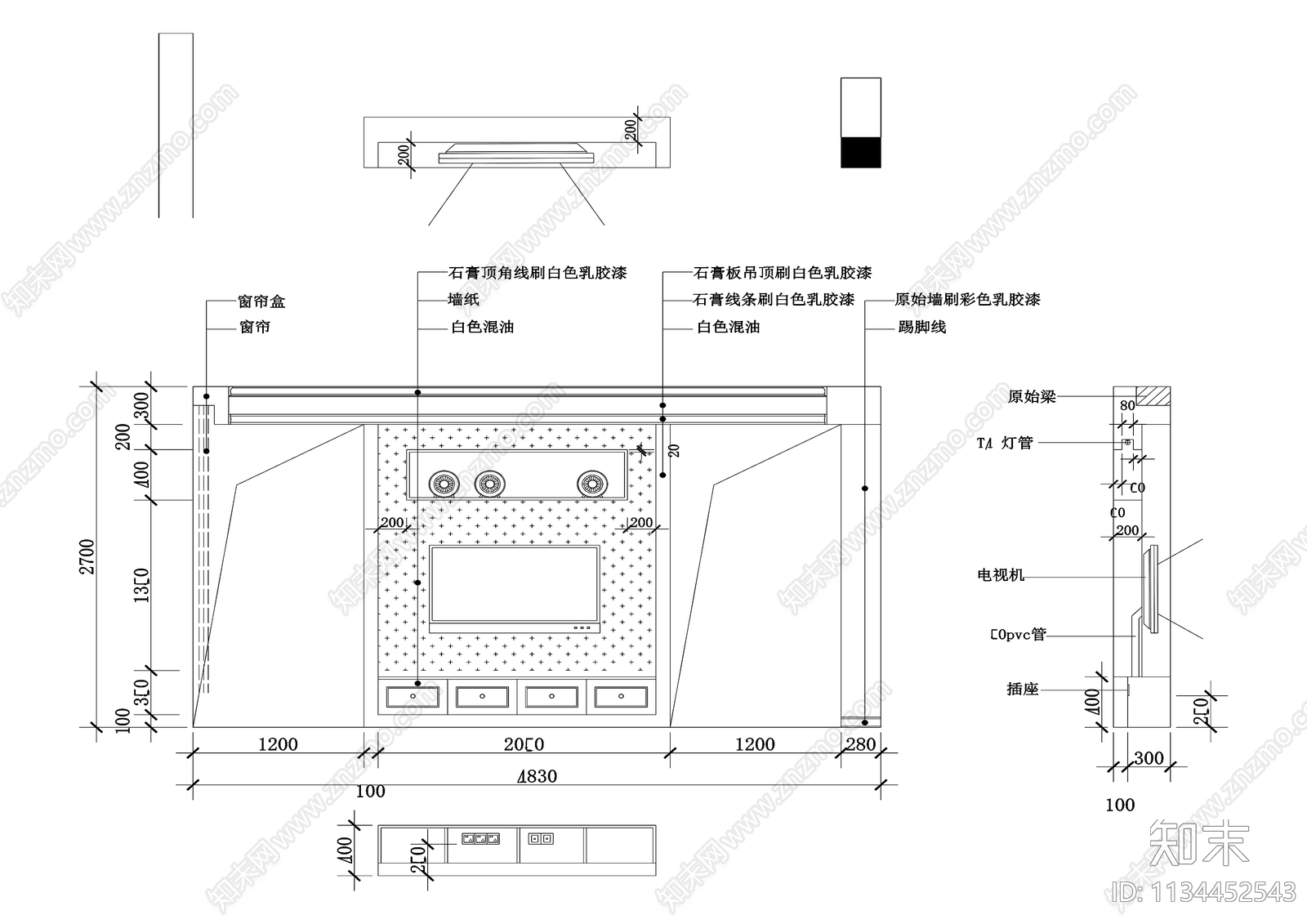 花恋家装装修图cad施工图下载【ID:1134452543】