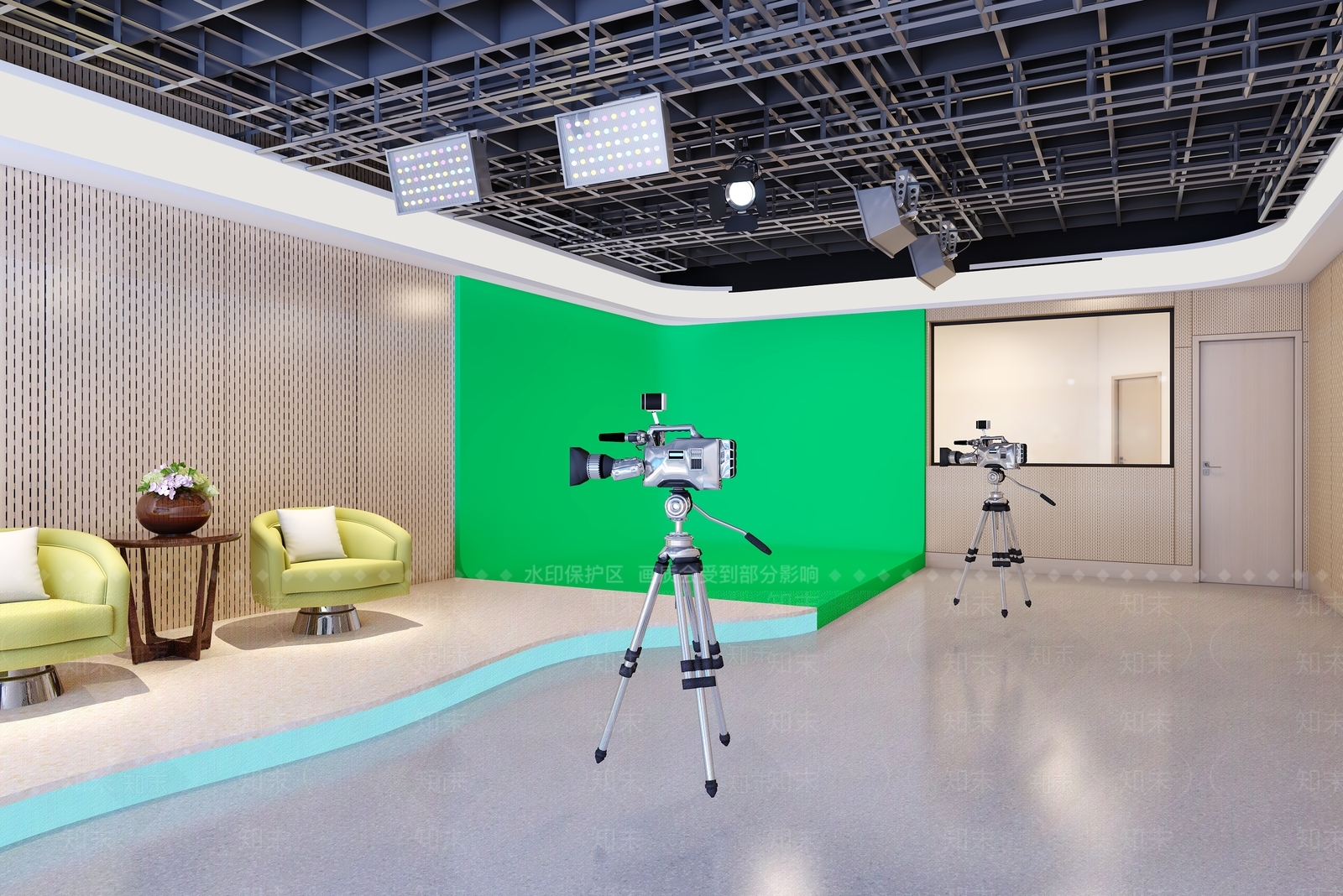 现代演播室3D模型下载【ID:1134454581】