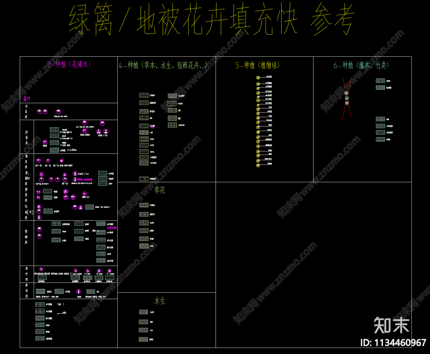 地被绿篱块参考填充施工图下载【ID:1134460967】