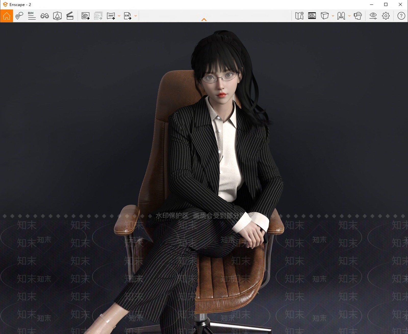 穿西装的女人SU模型下载【ID:1134464686】