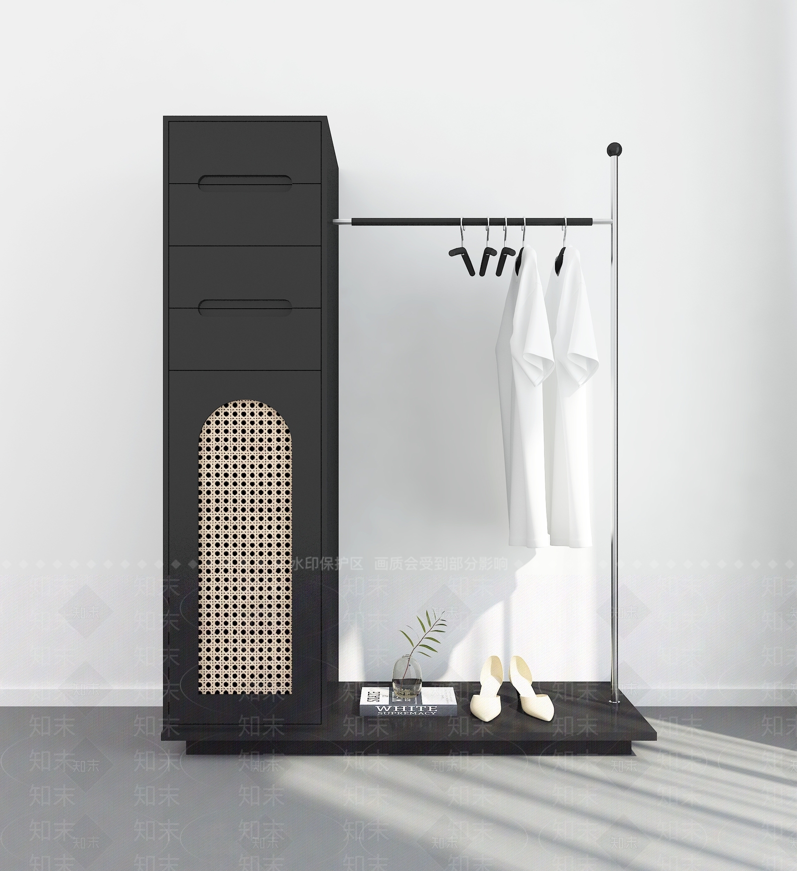 现代衣帽架子3D模型下载【ID:1134466342】