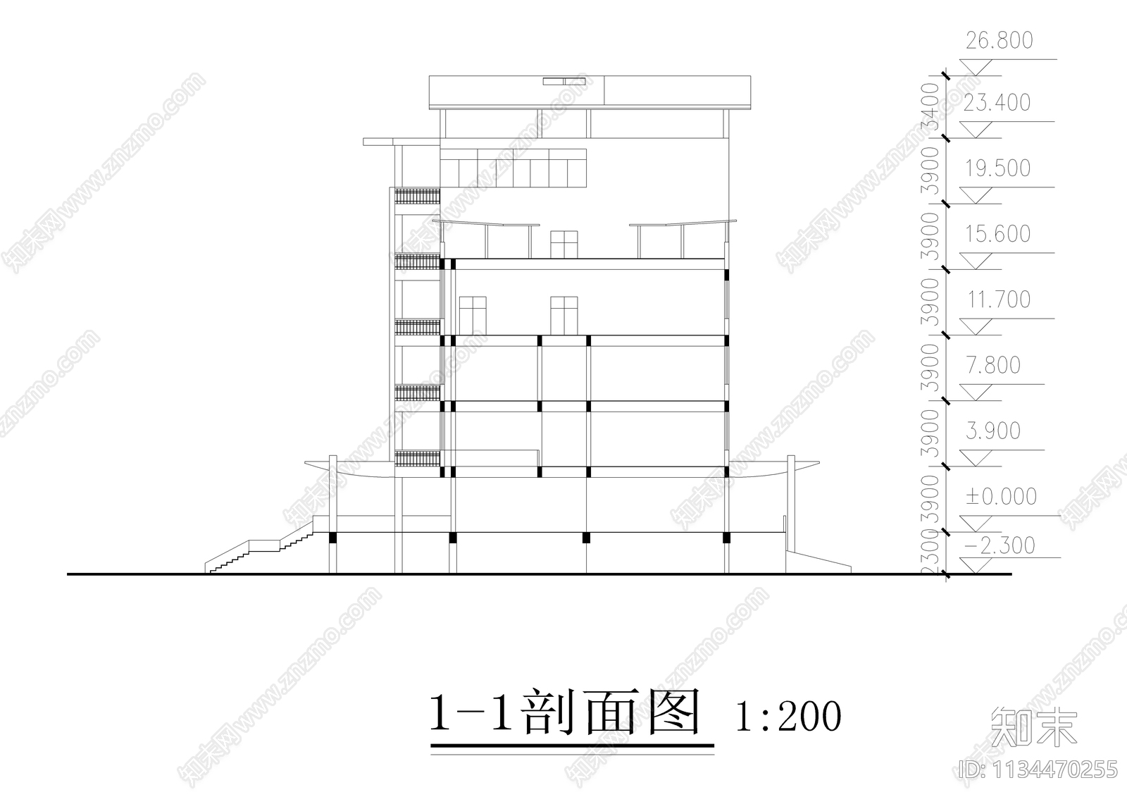 中学教学楼全套建筑图cad施工图下载【ID:1134470255】