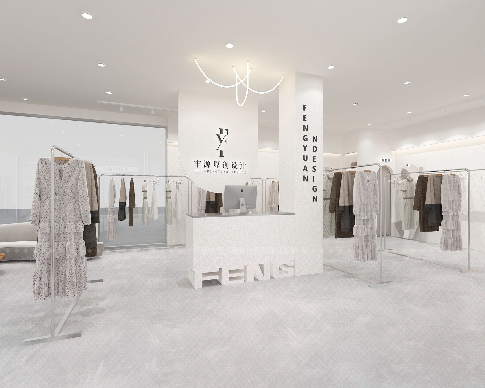 现代女装服装鞋店3D模型下载【ID:1134475330】