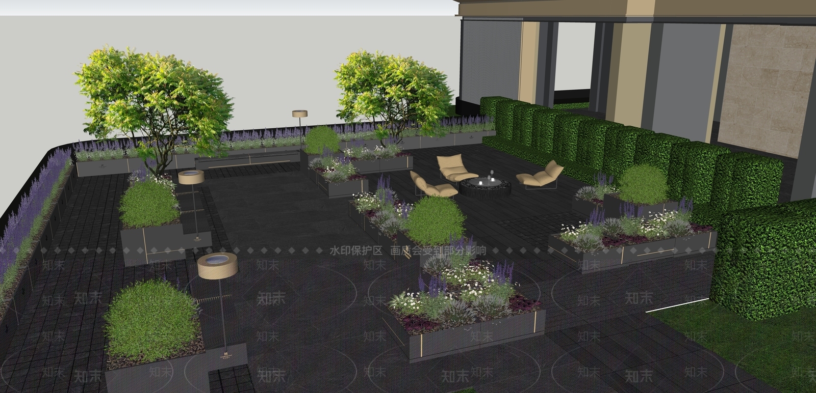 现代办公景观SU模型下载【ID:1134475199】