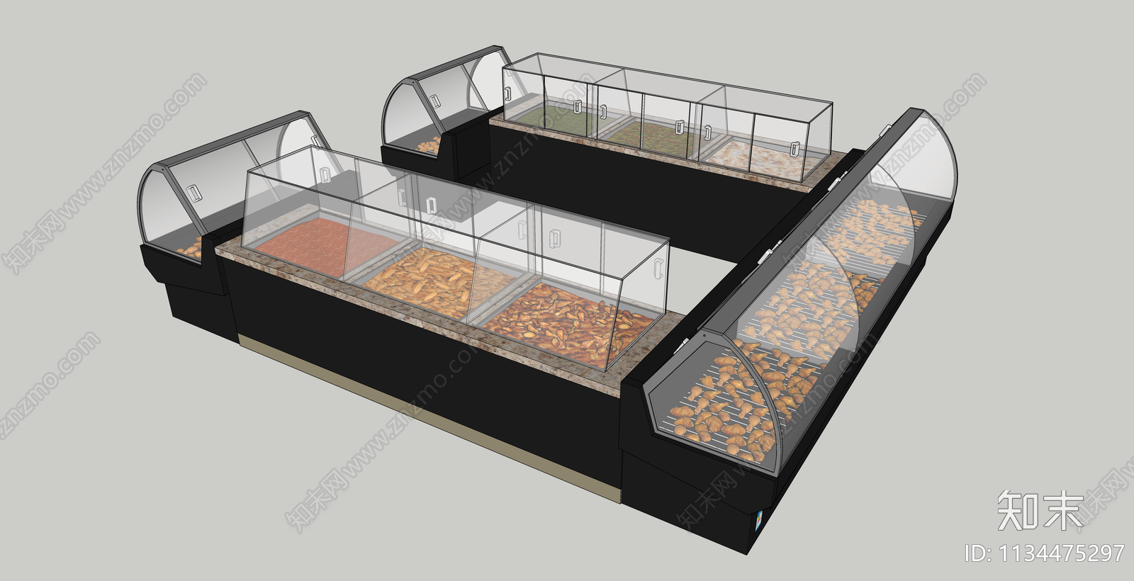 现代商超熟食柜SU模型下载【ID:1134475297】
