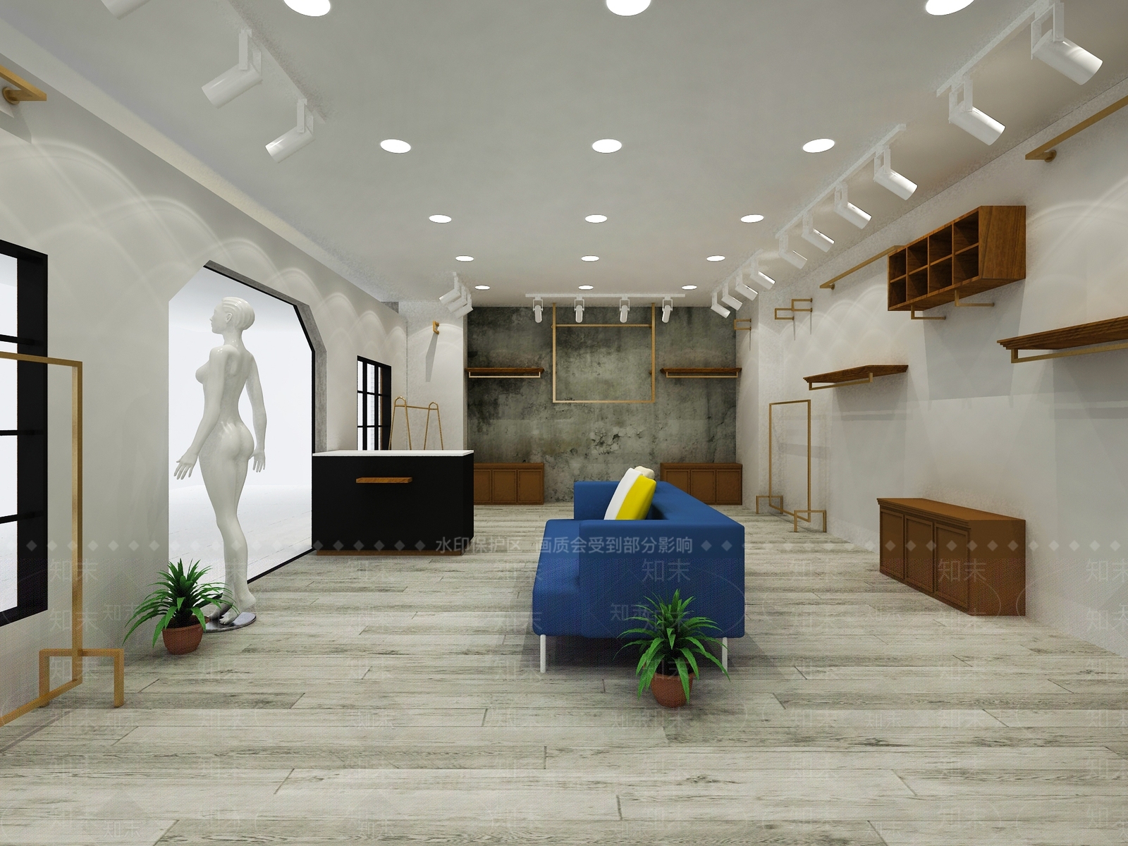 工业风女装店3D模型下载【ID:1134476809】