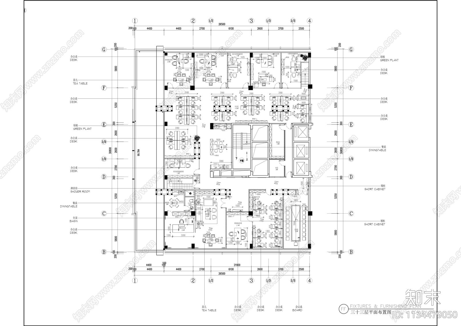 办公室cad施工图下载【ID:1134479050】