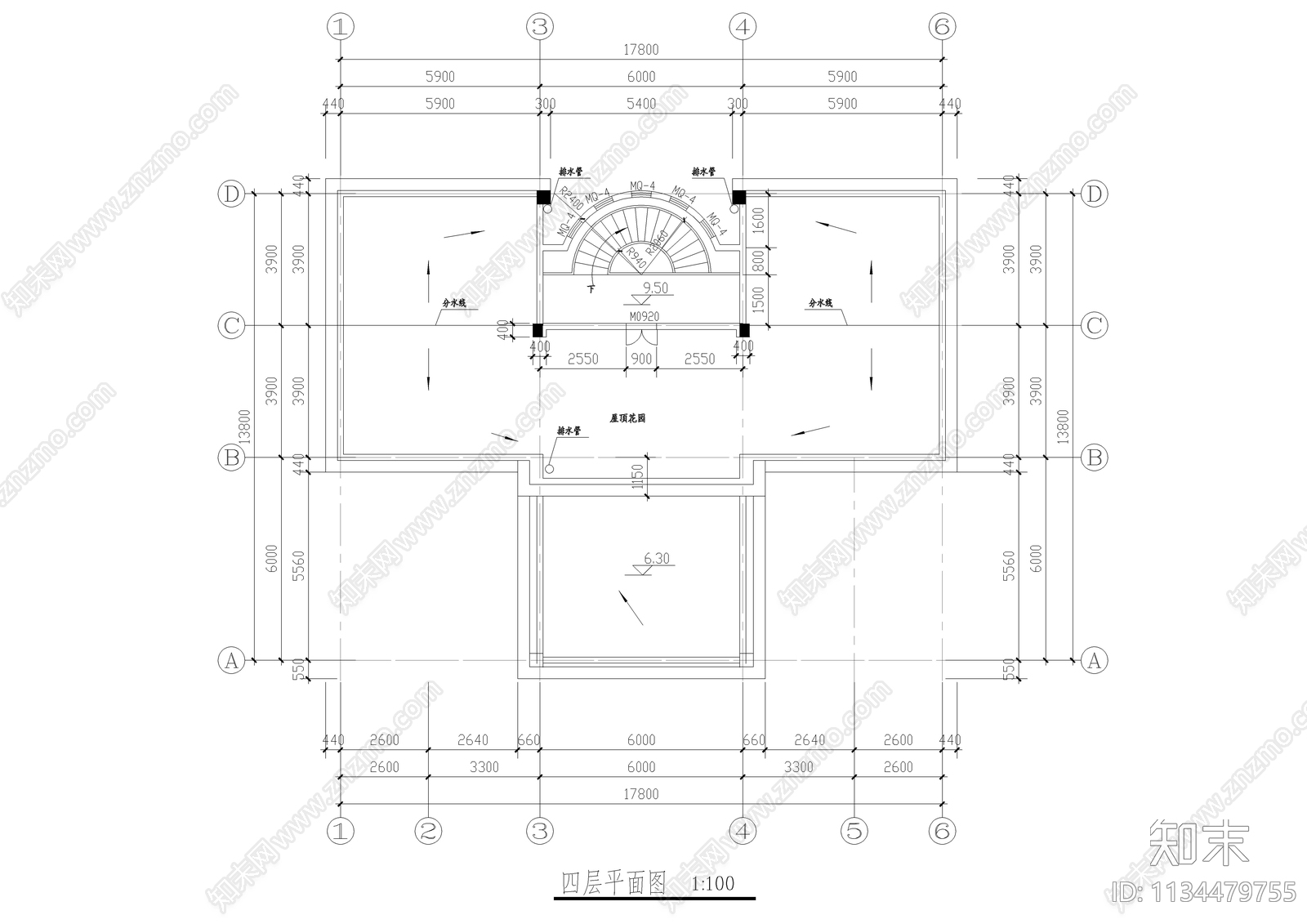 大型欧式别墅全套建筑图cad施工图下载【ID:1134479755】