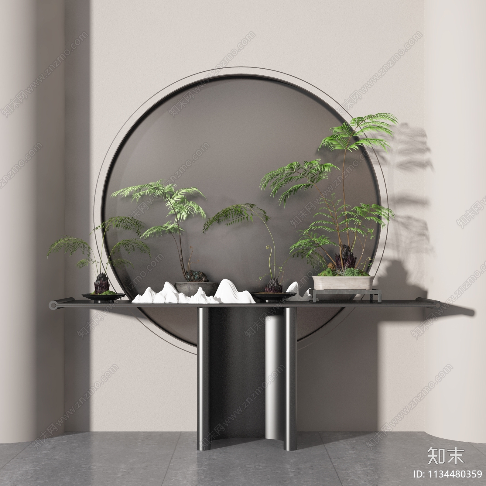 新中式端景条案3D模型下载【ID:1134480359】