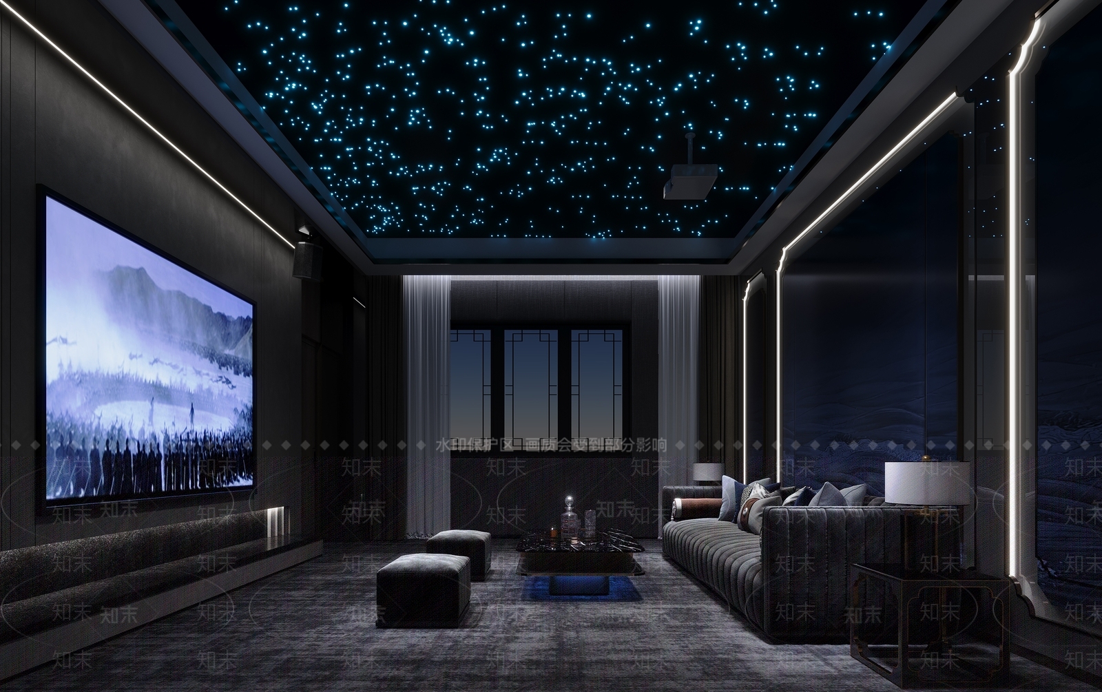 新中式家居影音室3D模型下载【ID:1134481096】
