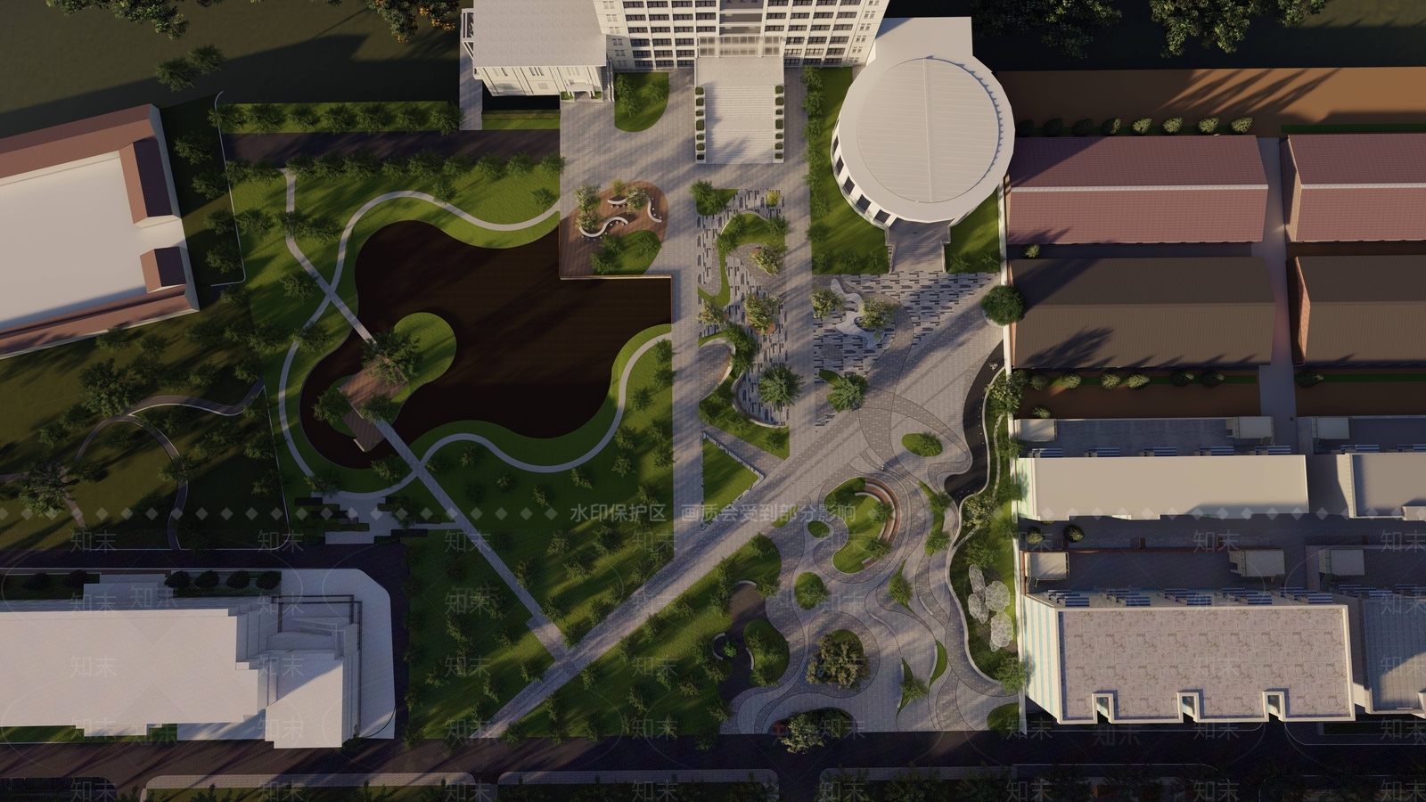 现代校园景观SU模型下载【ID:1134518940】