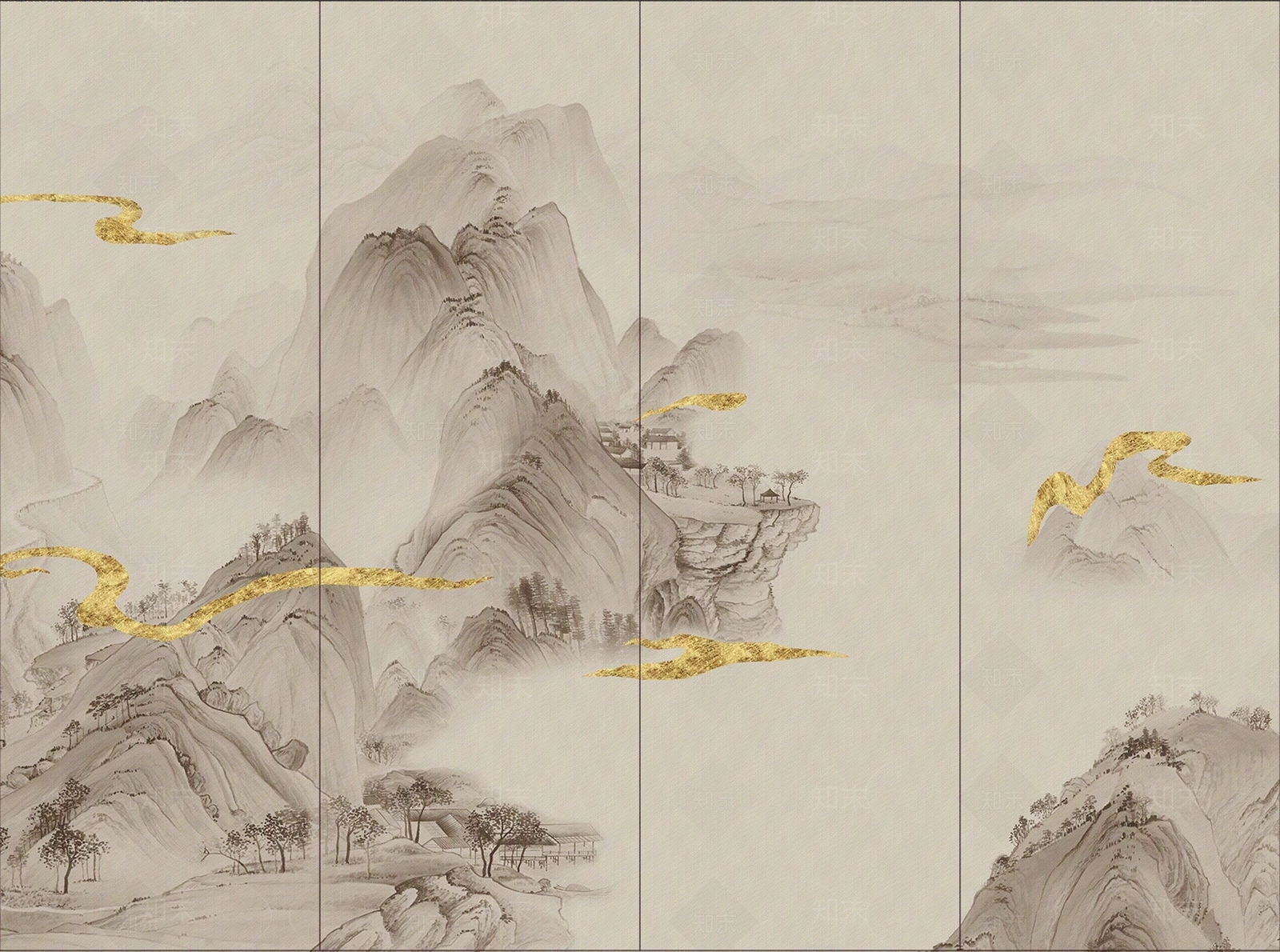 山水画高清贴图材质