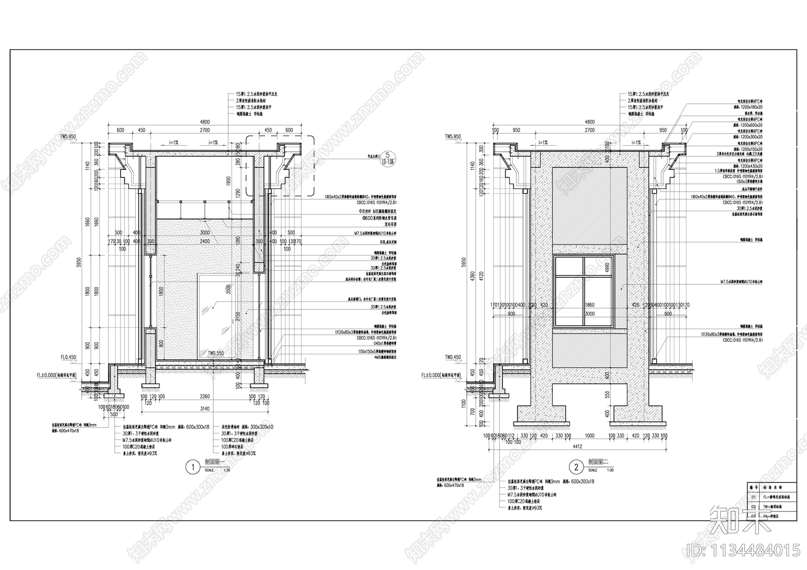 现代小区人行入口大门cad施工图下载【ID:1134484015】