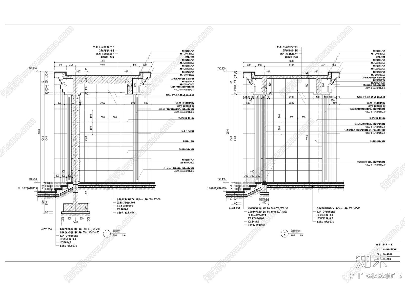 现代小区人行入口大门cad施工图下载【ID:1134484015】