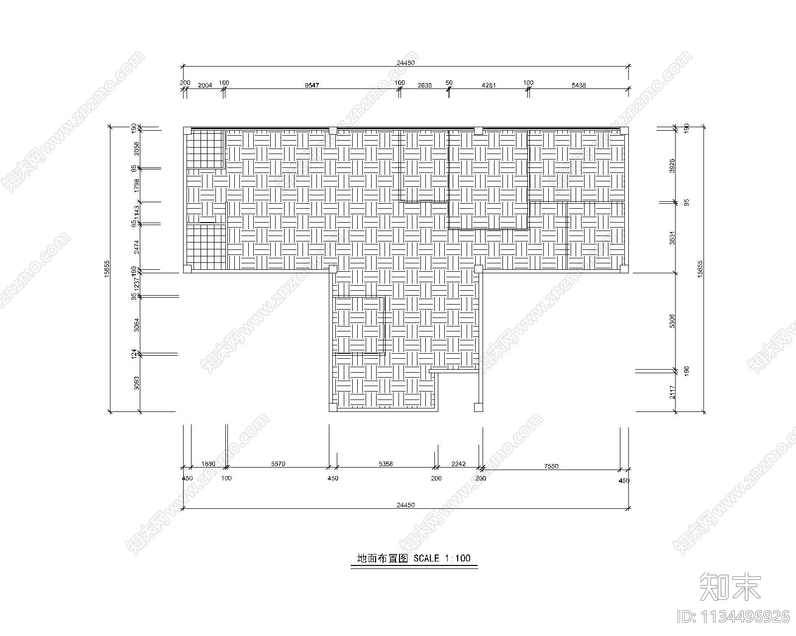 办公室效果图cad施工图下载【ID:1134496926】