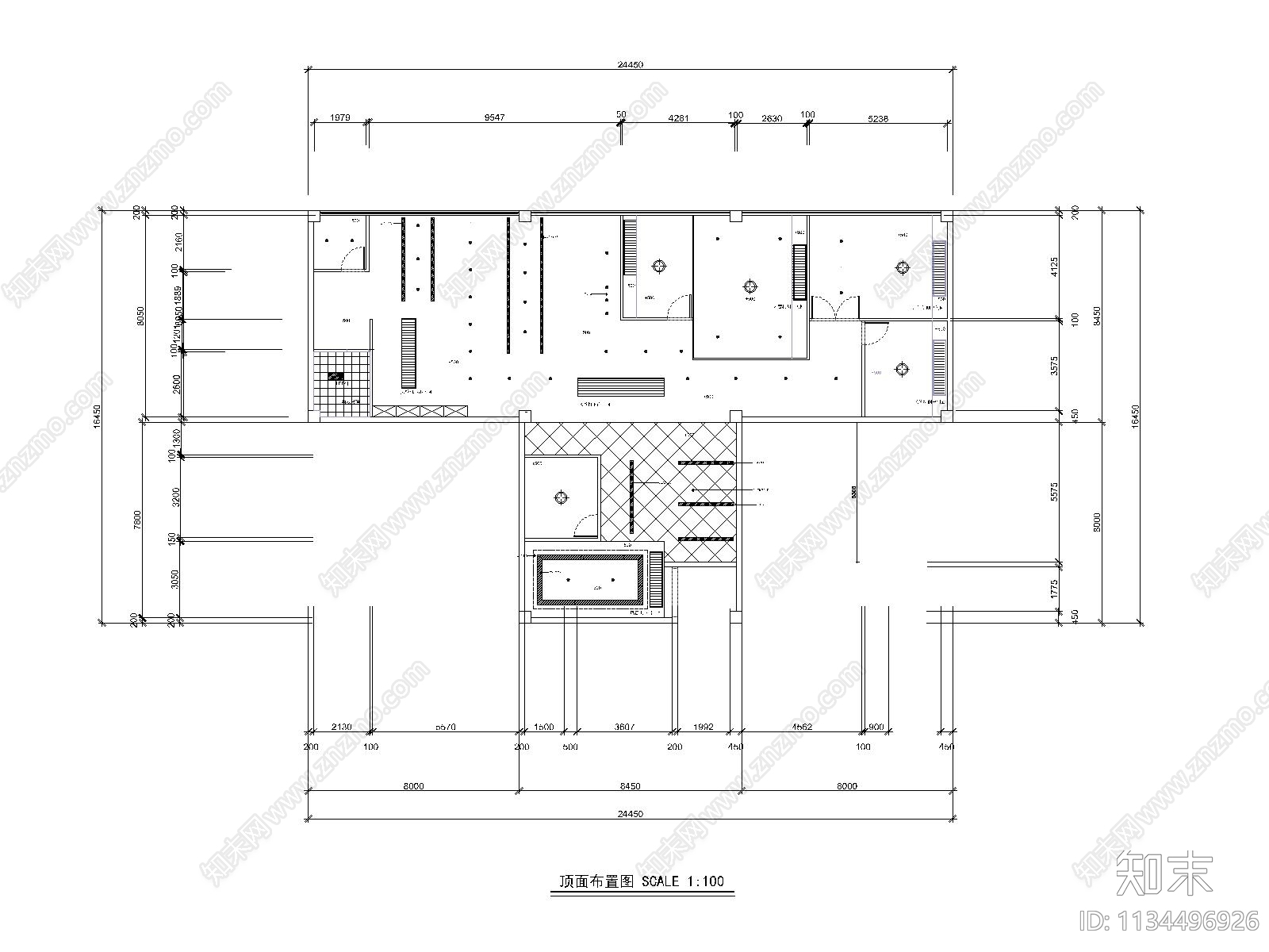 办公室效果图cad施工图下载【ID:1134496926】