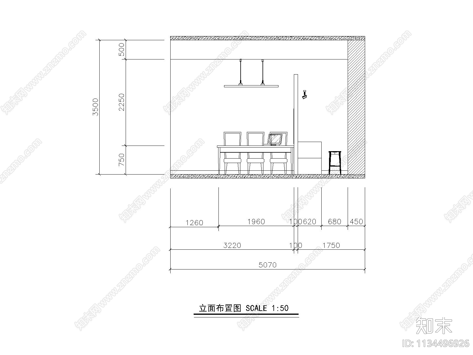 办公室效果图cad施工图下载【ID:1134496926】