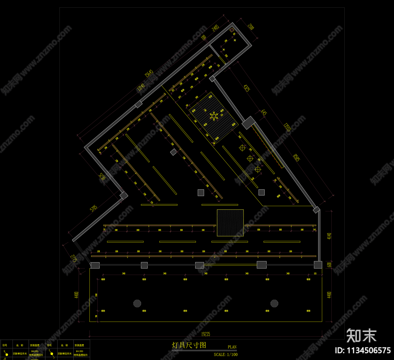 摩托车展厅cad施工图下载【ID:1134506575】