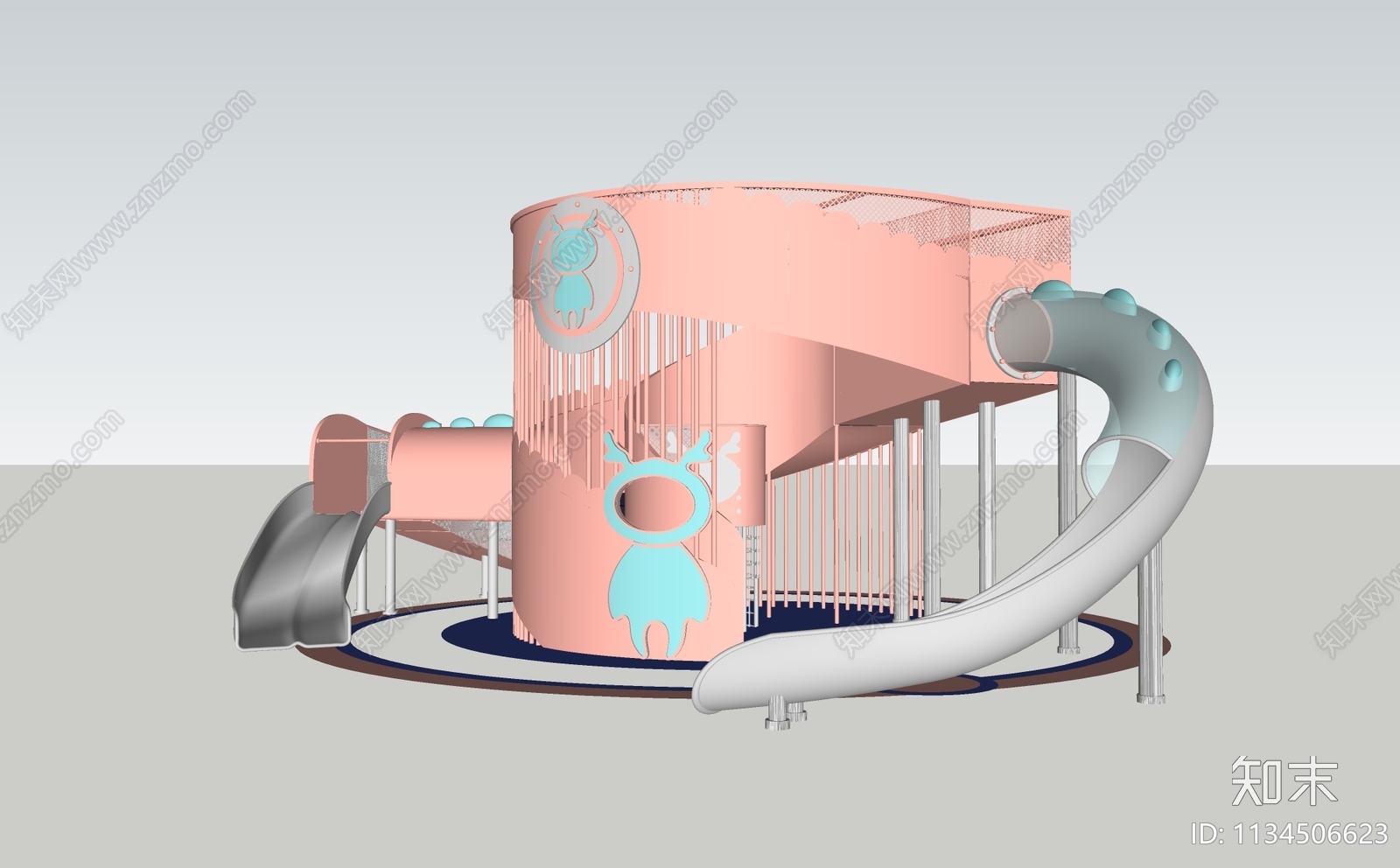 儿童滑梯SU模型下载【ID:1134506623】
