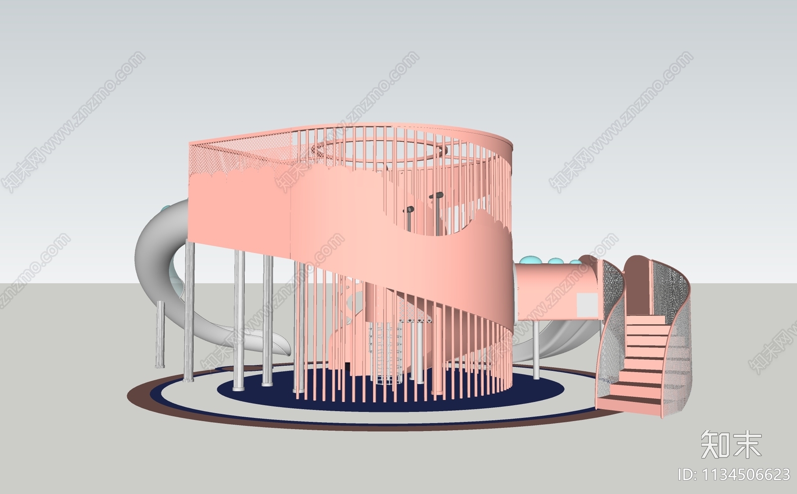 儿童滑梯SU模型下载【ID:1134506623】