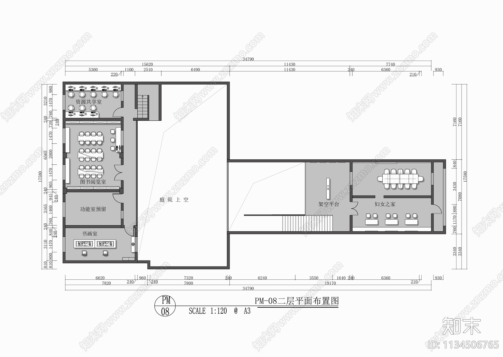 新时代文明实践站党建展厅cad施工图下载【ID:1134506765】