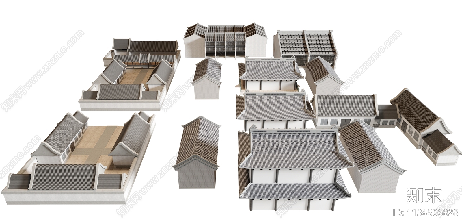 新中式建筑3D模型下载【ID:1134506828】