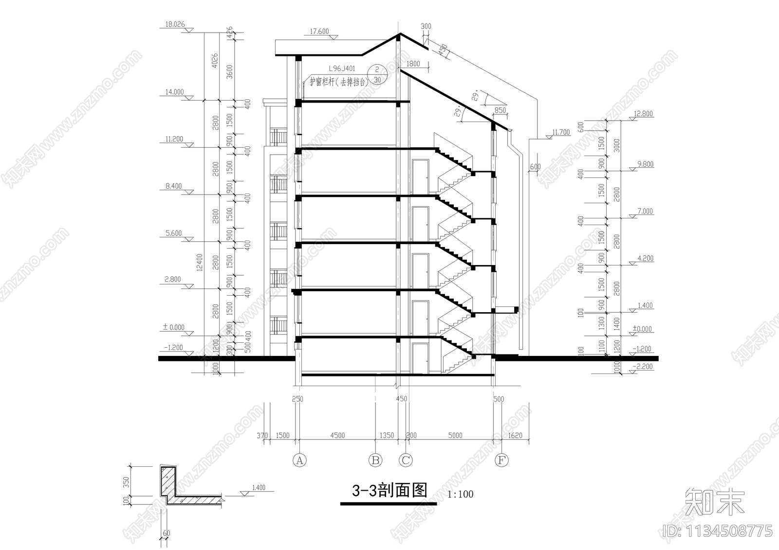 教工住宅建筑cad施工图下载【ID:1134508775】