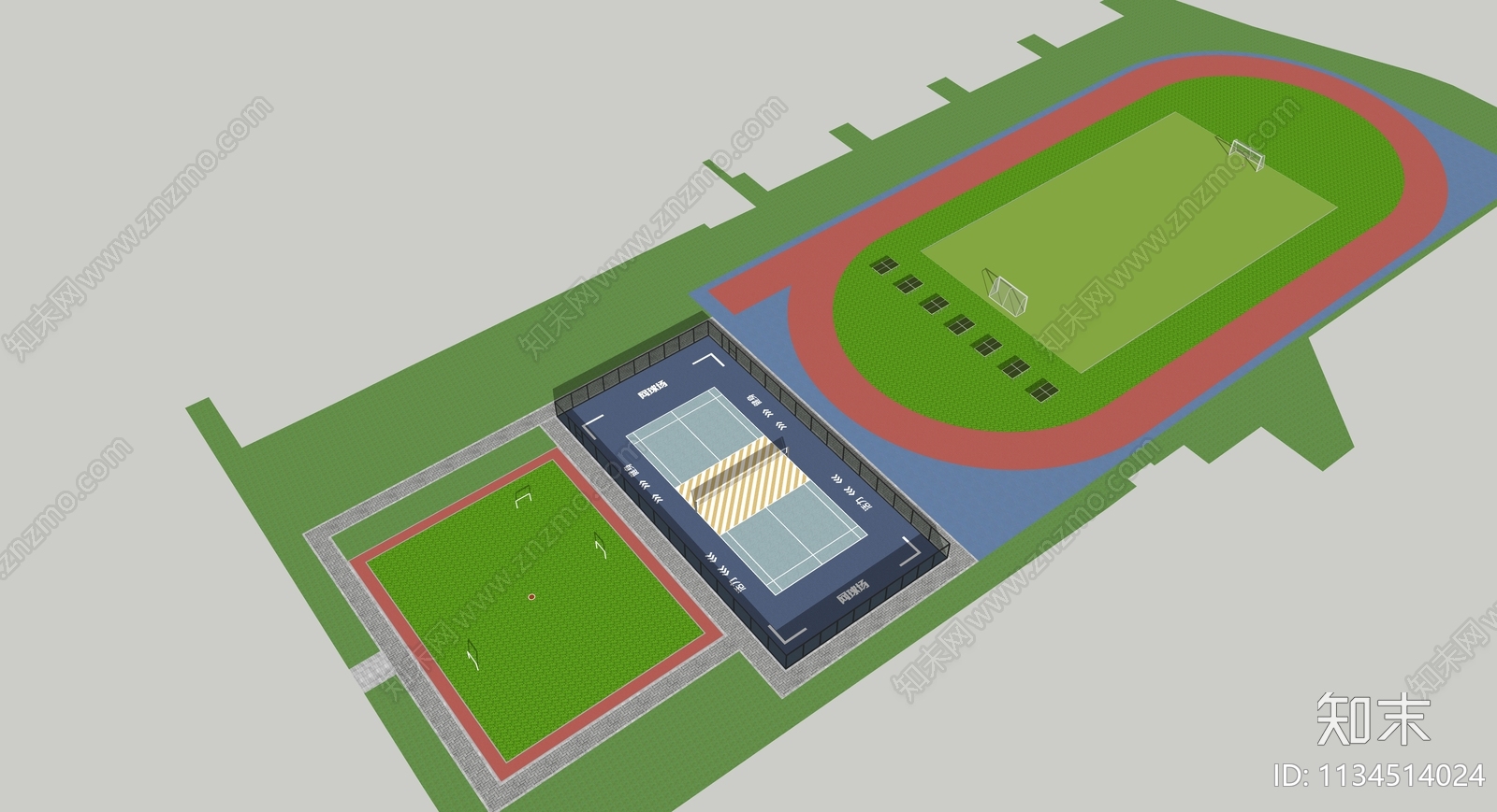 现代足球场SU模型下载【ID:1134514024】