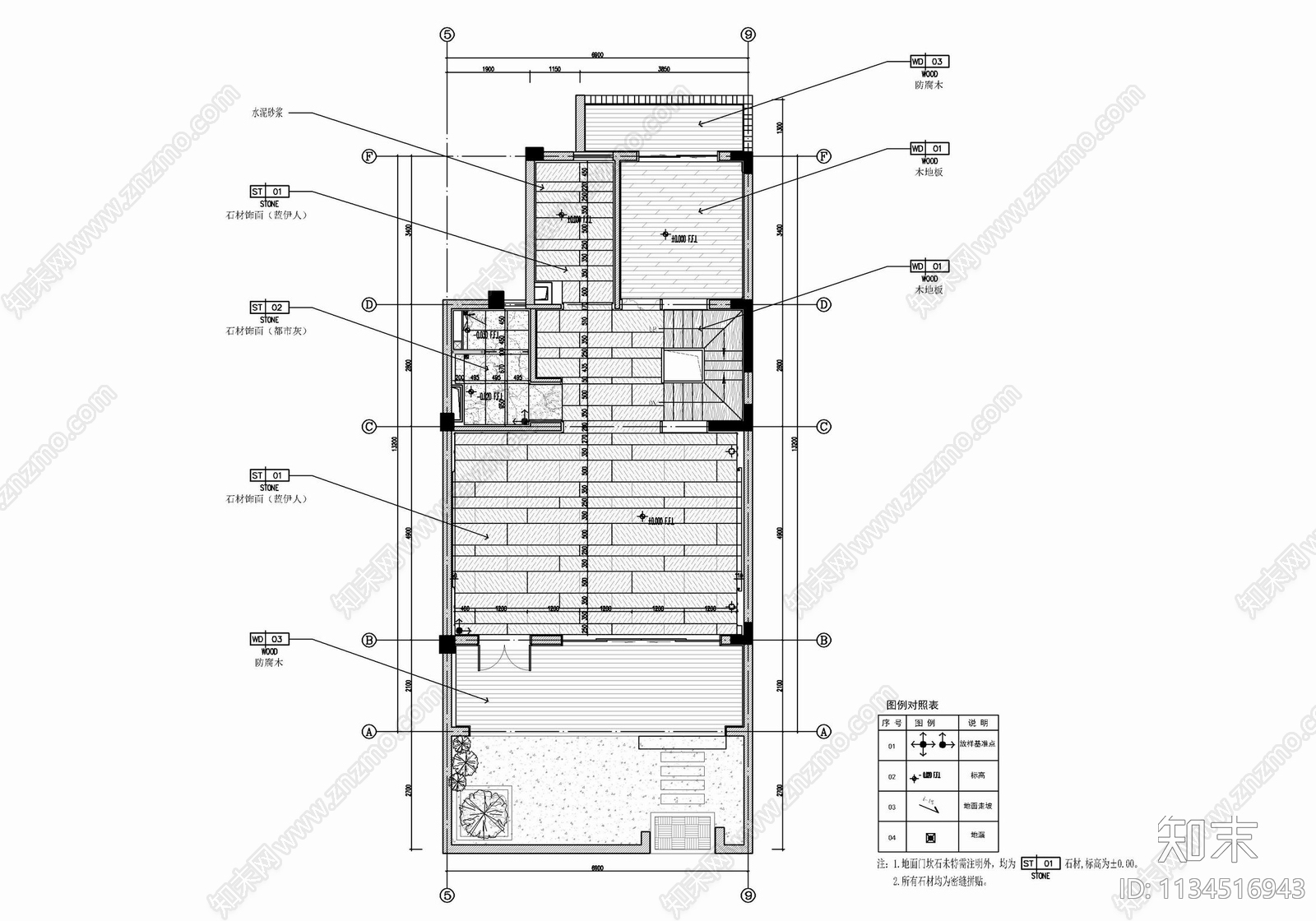 四层别墅室内cad施工图下载【ID:1134516943】