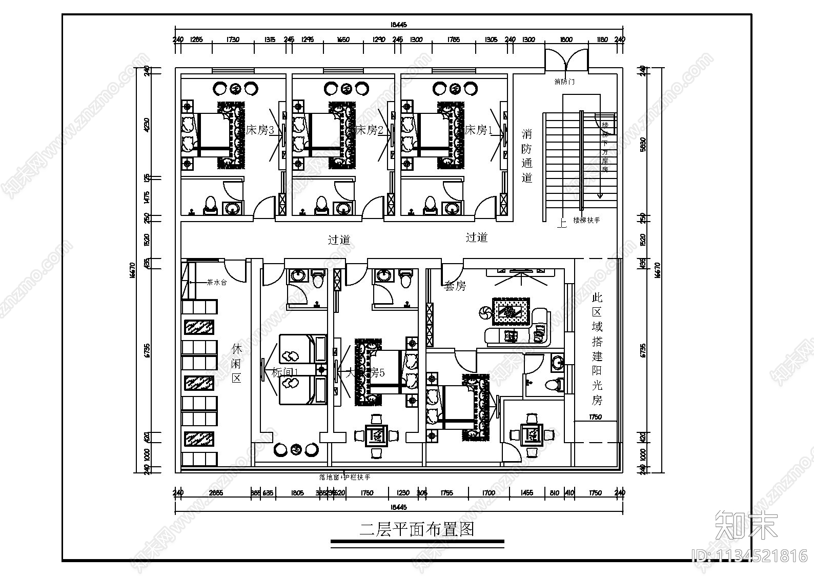 青山宾馆室内装修cad施工图下载【ID:1134521816】